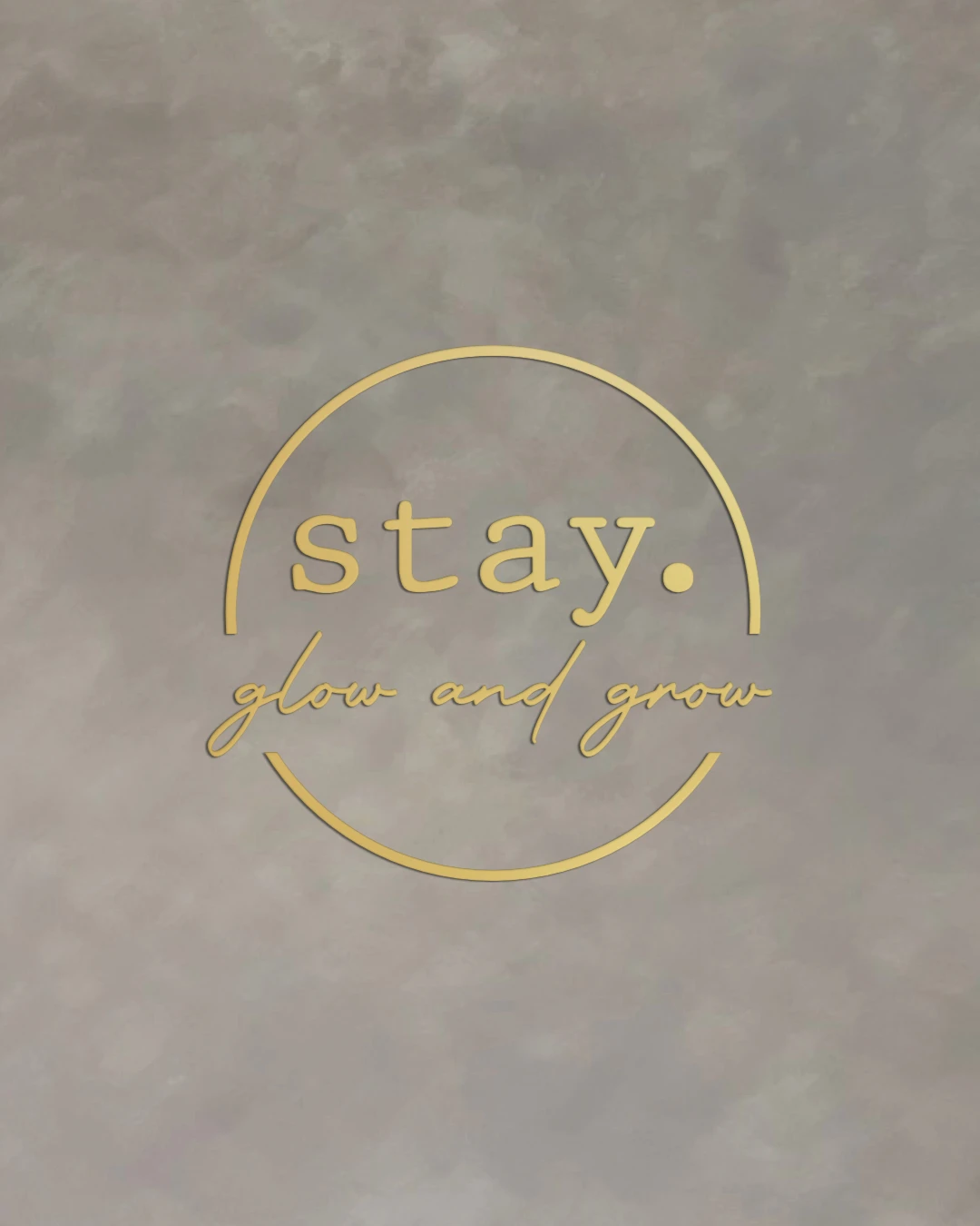 Stay. glow and grow arany logó – logótervezés